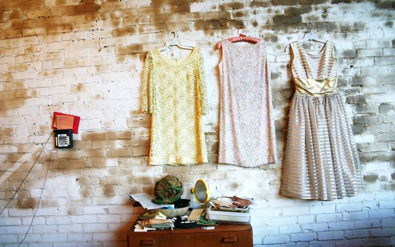 Three Dresses on Wall