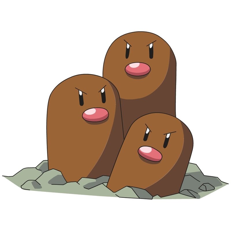 three dugtrio creatures