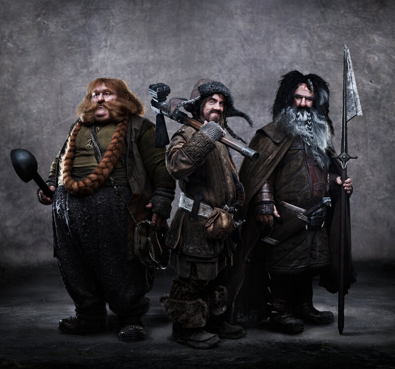 Three Dwarves with Weapons — Gray