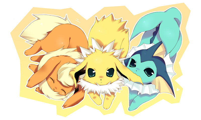 Three Eevee Evolutions — Yellow
