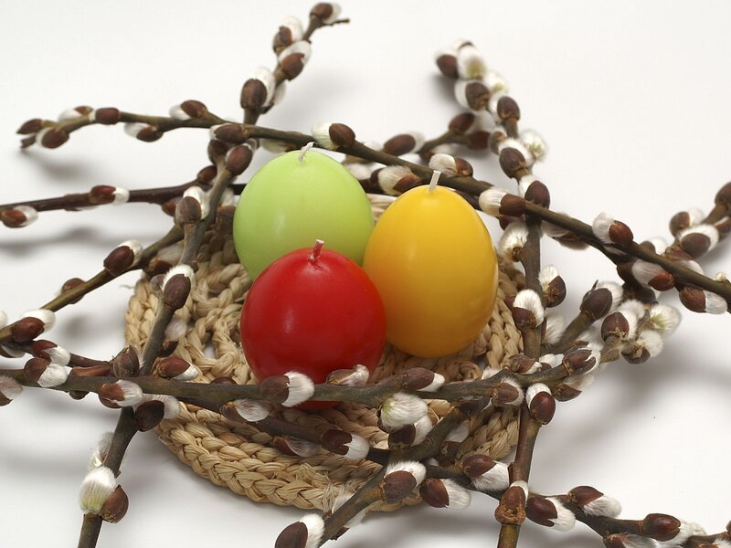 Three Egg-shaped Candles