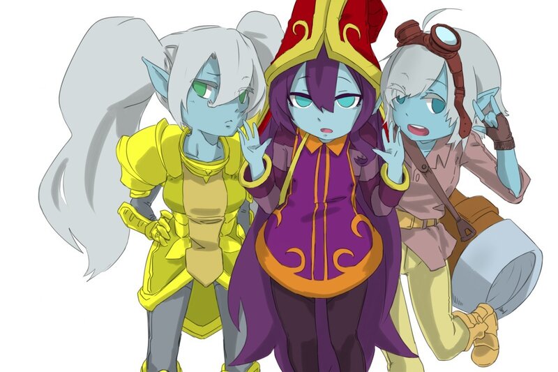 Three Elf-like Characters — Purple