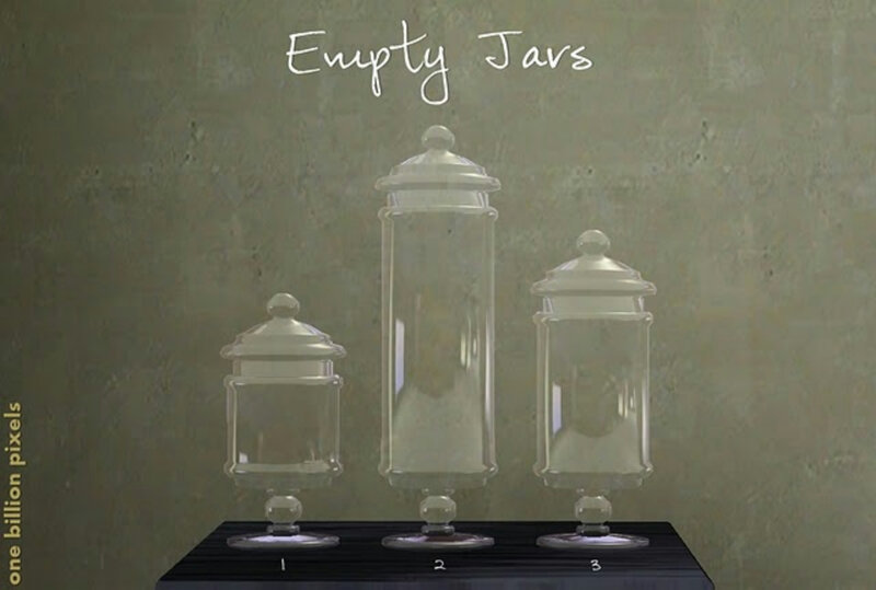 Three Empty Glass Jars