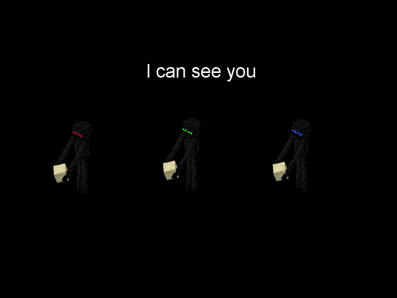 Three Endermen in Dark