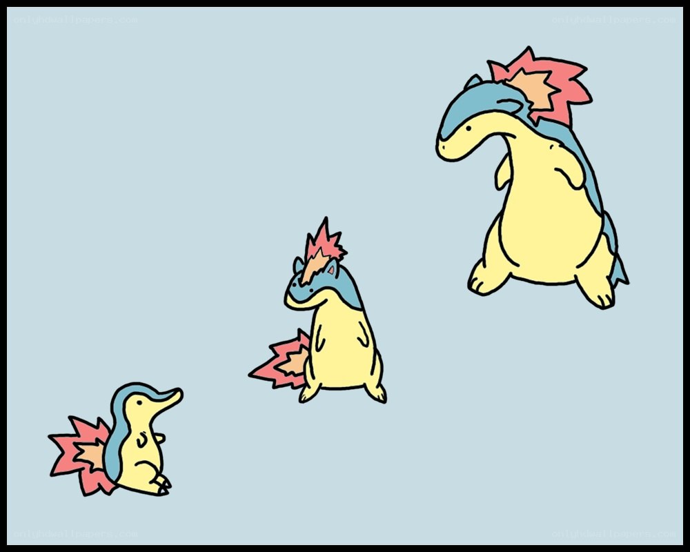 three evolution stages of cyndaquil