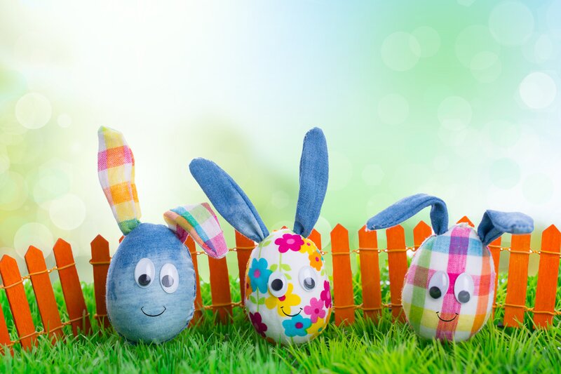 Three Fabric Bunnies