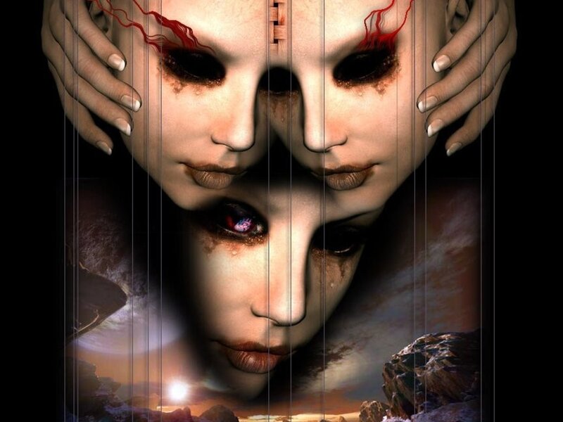 Three Faces with Blood