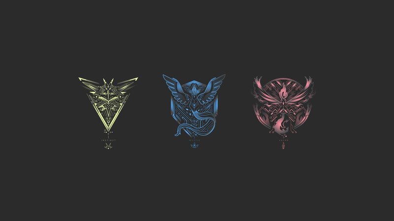 Three Faction Logos — Black, Mysterious