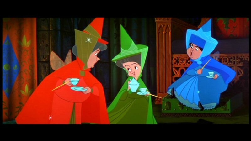 Three Fairies Drinking Tea