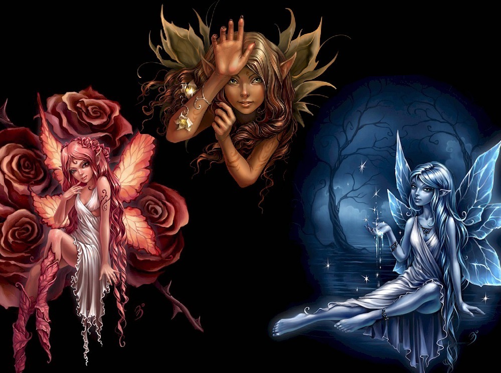 Three fairies in different realms