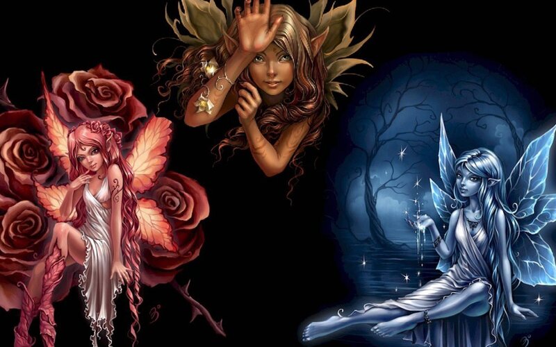 Three fairies in different realms