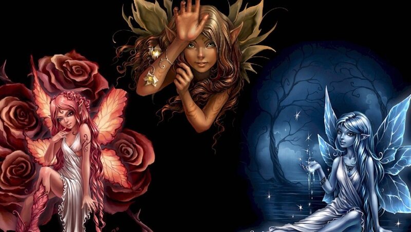 Three Fairies in Different Settings