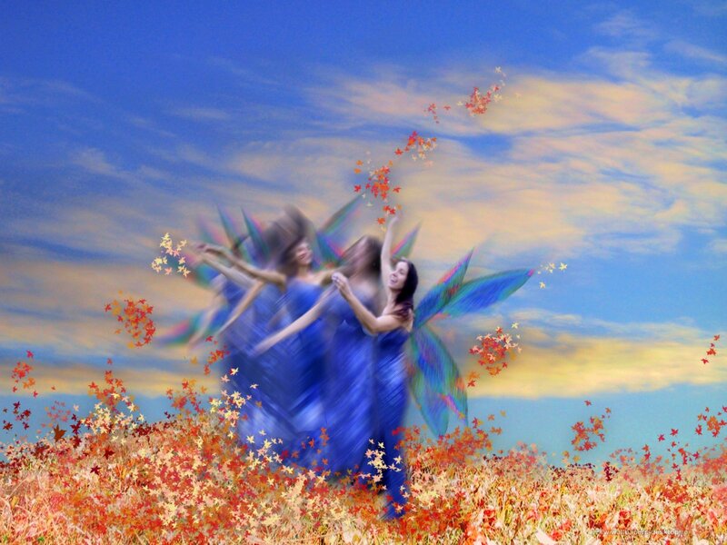 Three Fairies in Field