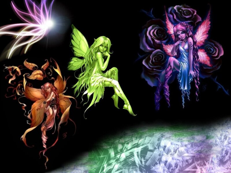 Three Fairies in Flight