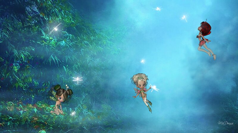 Three Fairies in Forest