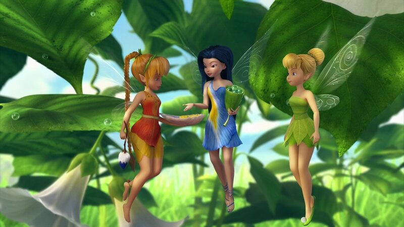 Three Fairies in Garden