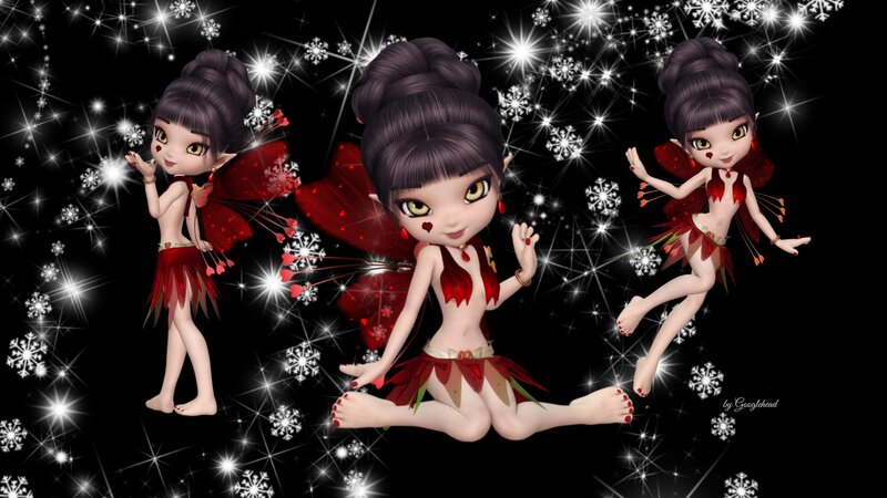Three Fairy Characters — Black