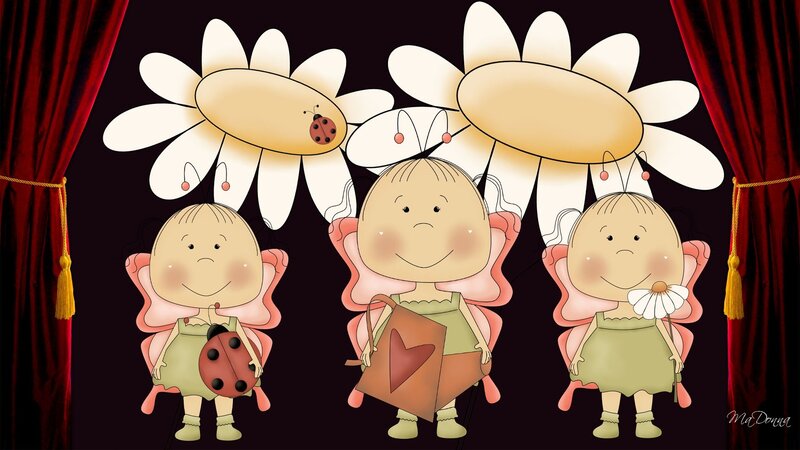 Three Fairy Characters — Red