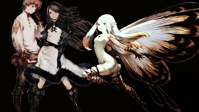 Three Fantasy Characters — Black, Dramatic, Digital Art, Wings