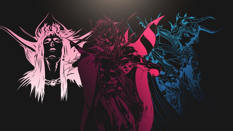 Three Fantasy Characters — Black, Dramatic