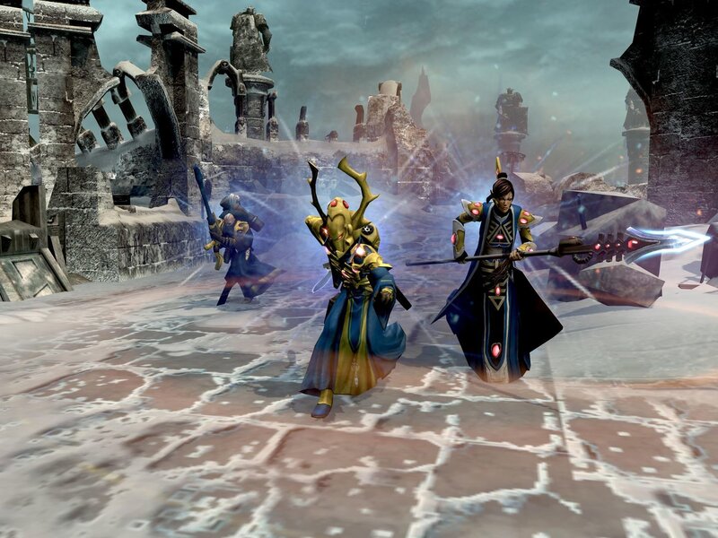 Three Fantasy Characters — Blue, Dramatic, 3d Render