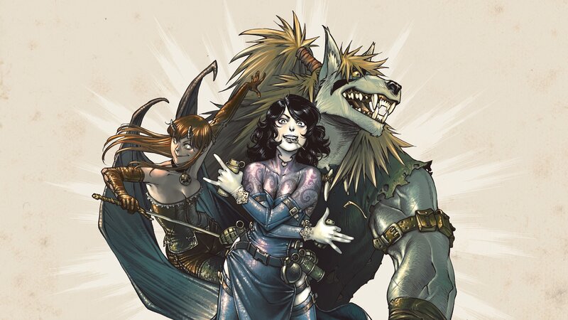 Three Fantasy Characters — Blue, Dramatic, Comic