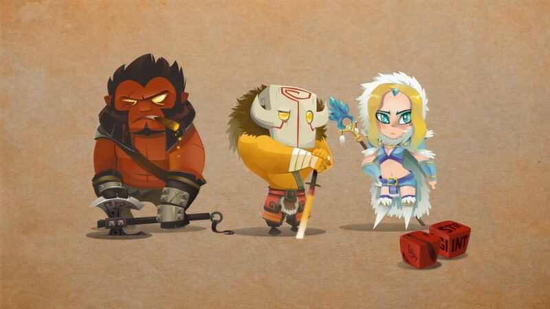 Three Fantasy Characters — Brown, Playful