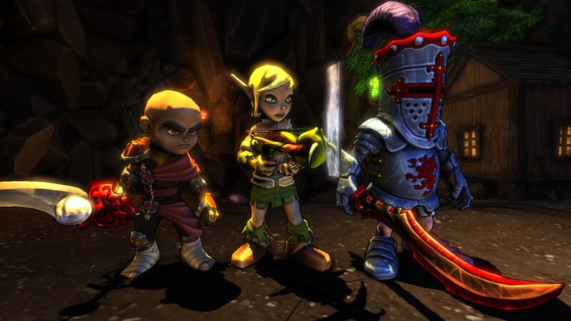 Three Fantasy Characters — Green, Dramatic, Night, 3d Render