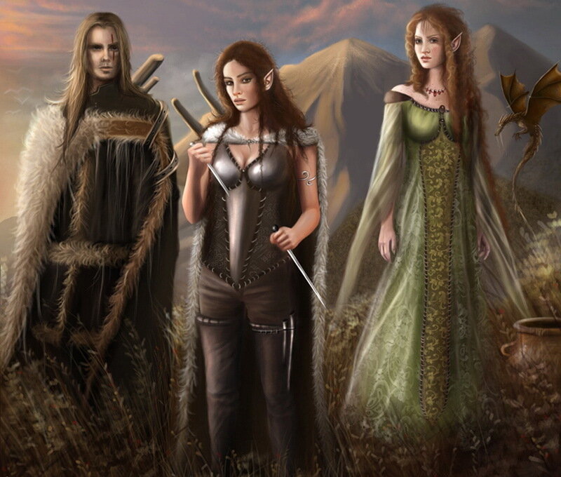 Three Fantasy Characters — Green