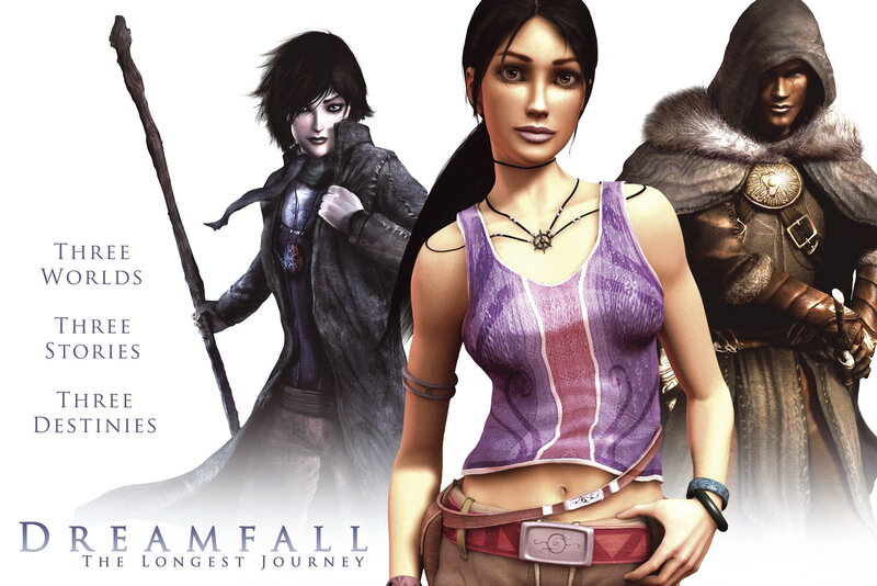 Three Fantasy Characters — Purple, Dramatic, Digital Art, Woman in Purple Top