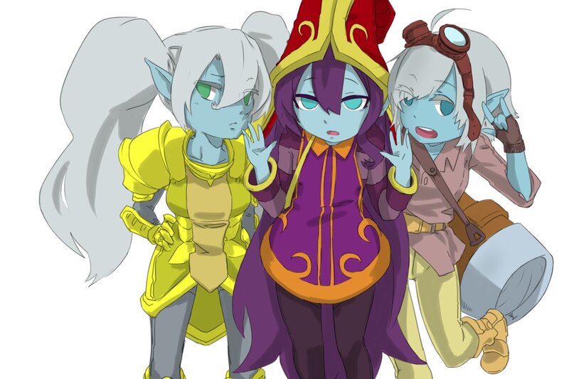 Three Fantasy Characters — Purple, Playful