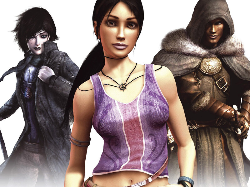 three fantasy characters