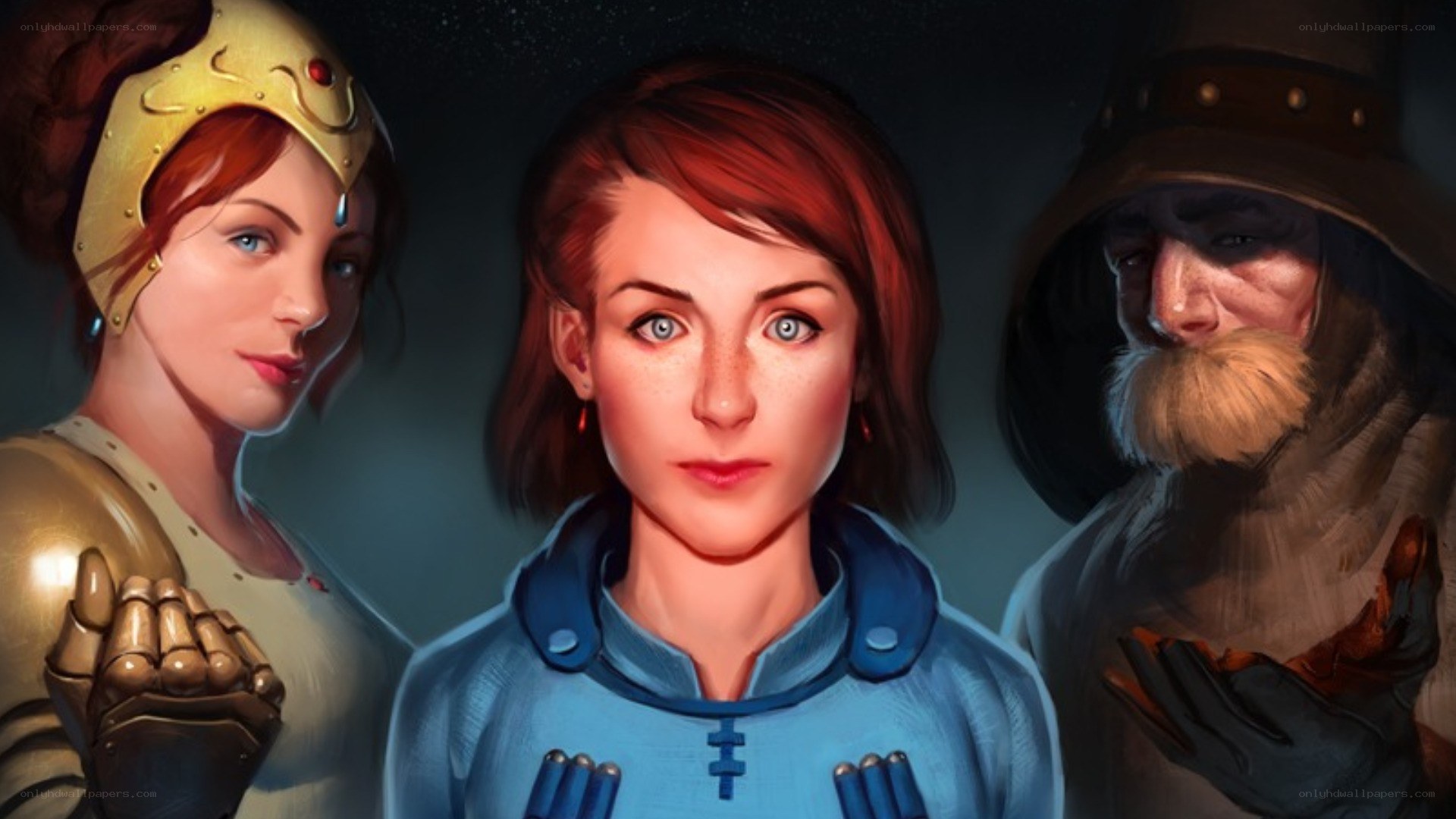 three fantasy characters together