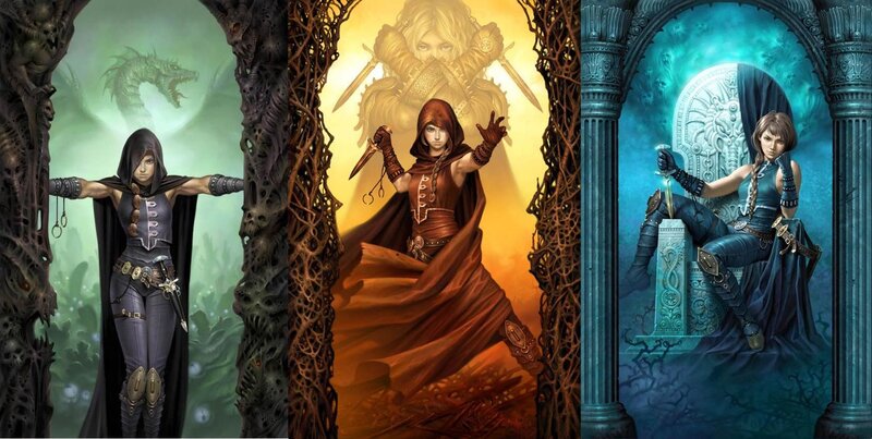 Three fantasy female warriors
