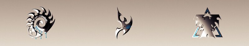 three fantasy-style logos