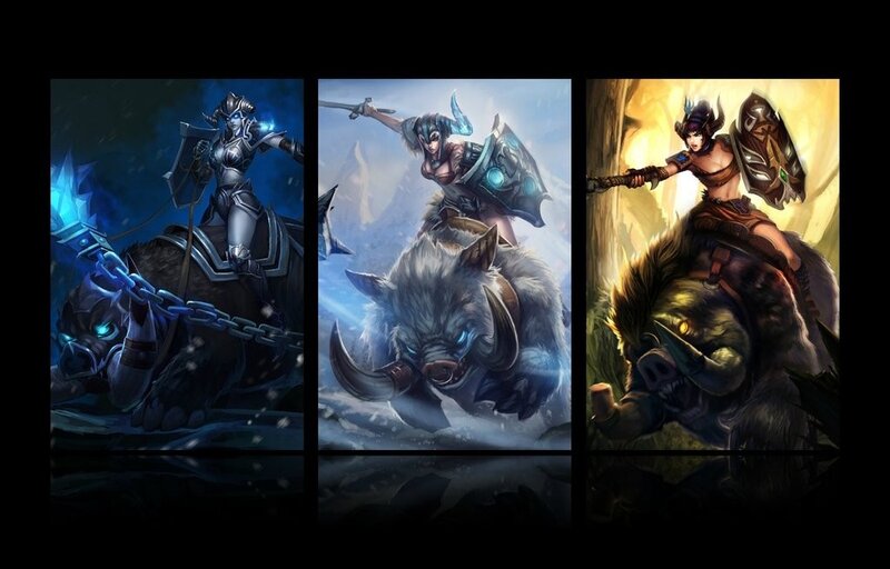 Three fantasy warriors on boars