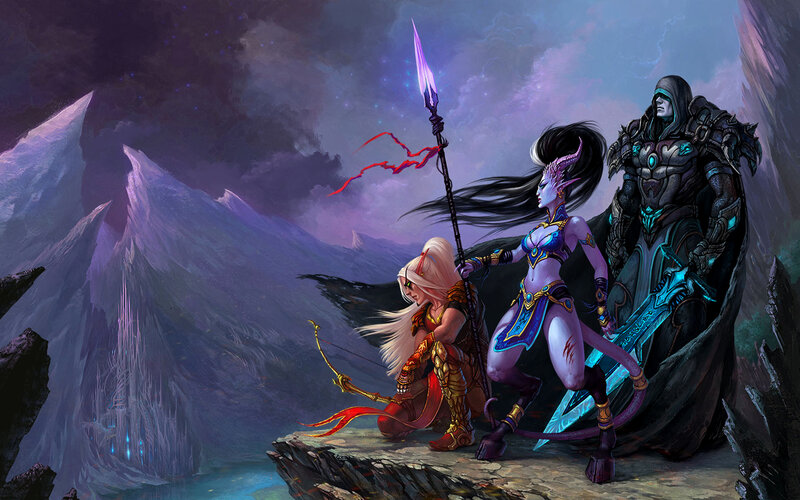 Three Fantasy Warriors — Purple