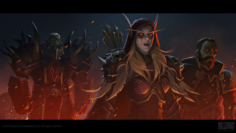 Three Fantasy Warriors — Red, Dramatic
