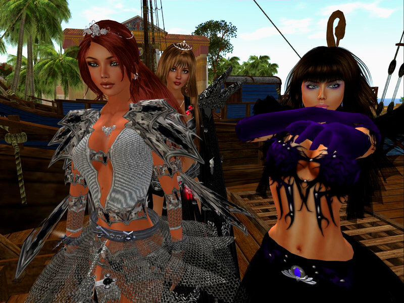 Three Female Avatars on Ship