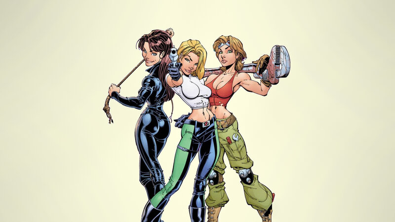 Three Female Characters — Black, Confident, Comic, Gun
