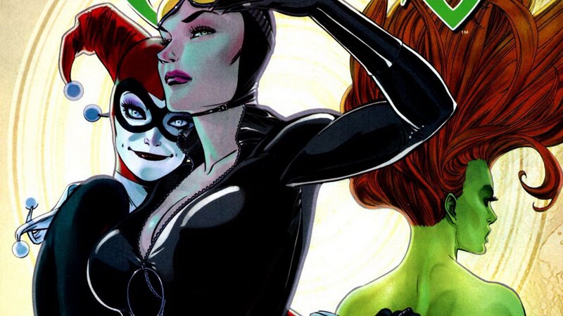 Three Female Characters — Black, Dramatic, Comic, Comic Book Art, Black Bodysuit