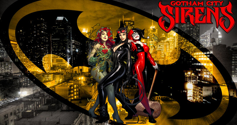Three Female Characters — Black, Dramatic, Night, Digital Art