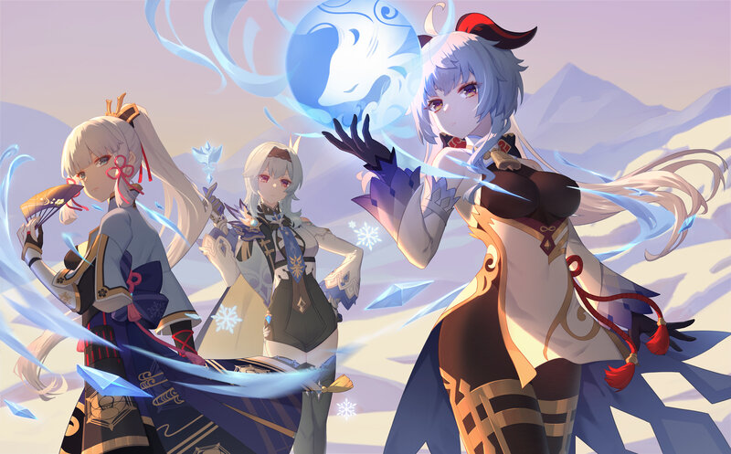 Three Female Characters — Blue, Dramatic, Winter