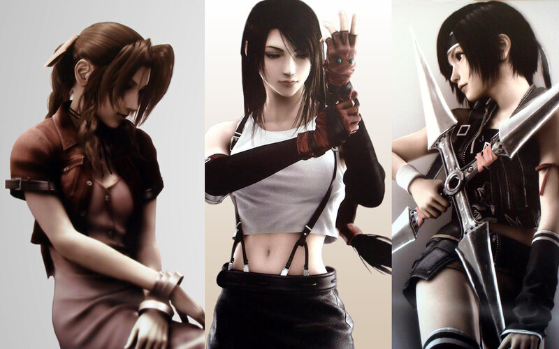 Three Female Characters — Brown, Serious