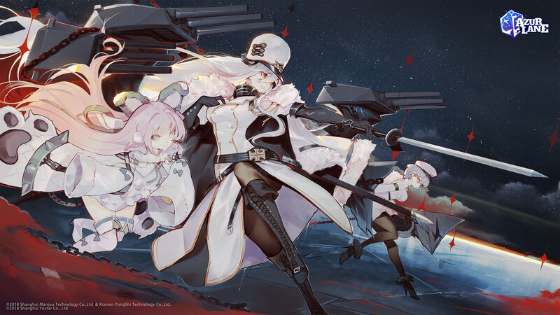 Three Female Characters in Combat — White