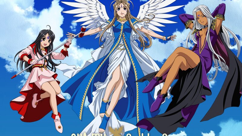 Three Female Characters in Flight
