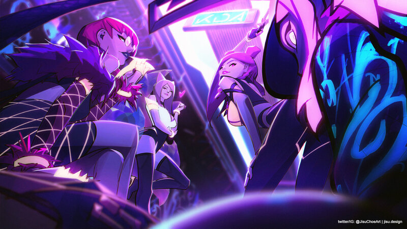 Three Female Characters in Neon City