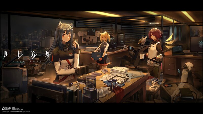 Three Female Characters in Office
