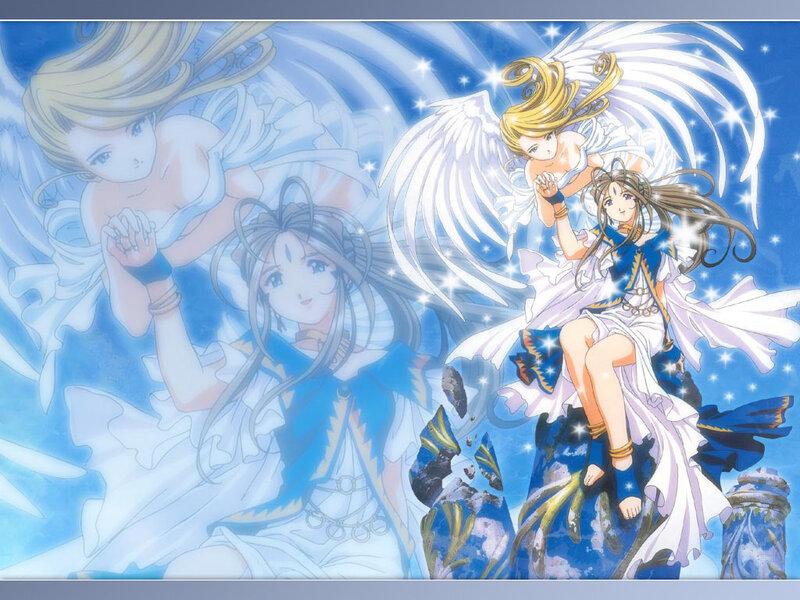 Three Female Characters with Wings