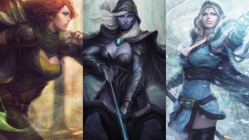 Three female fantasy archers